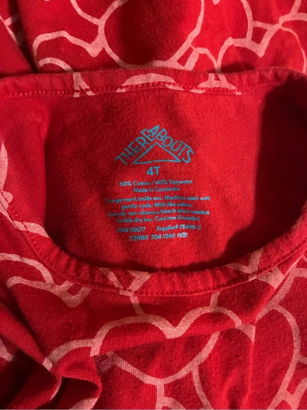Red Heart Print Kids Dress